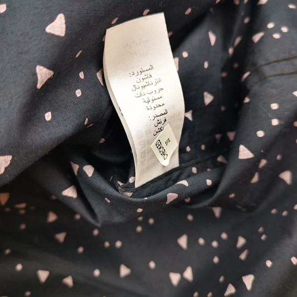 French Connection Collar Shirt Blue Triangle Print Men Size Large NEW Slim fit - Picture 9 of 10